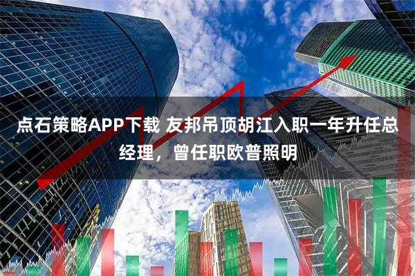 点石策略APP下载 友邦吊顶胡江入职一年升任总经理，曾任职欧普照明