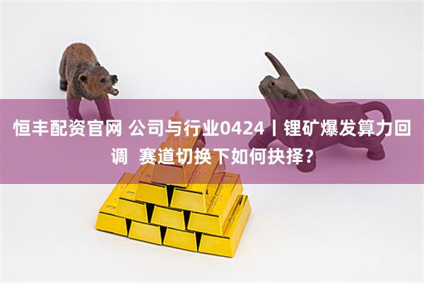 恒丰配资官网 公司与行业0424丨锂矿爆发算力回调  赛道切换下如何抉择？